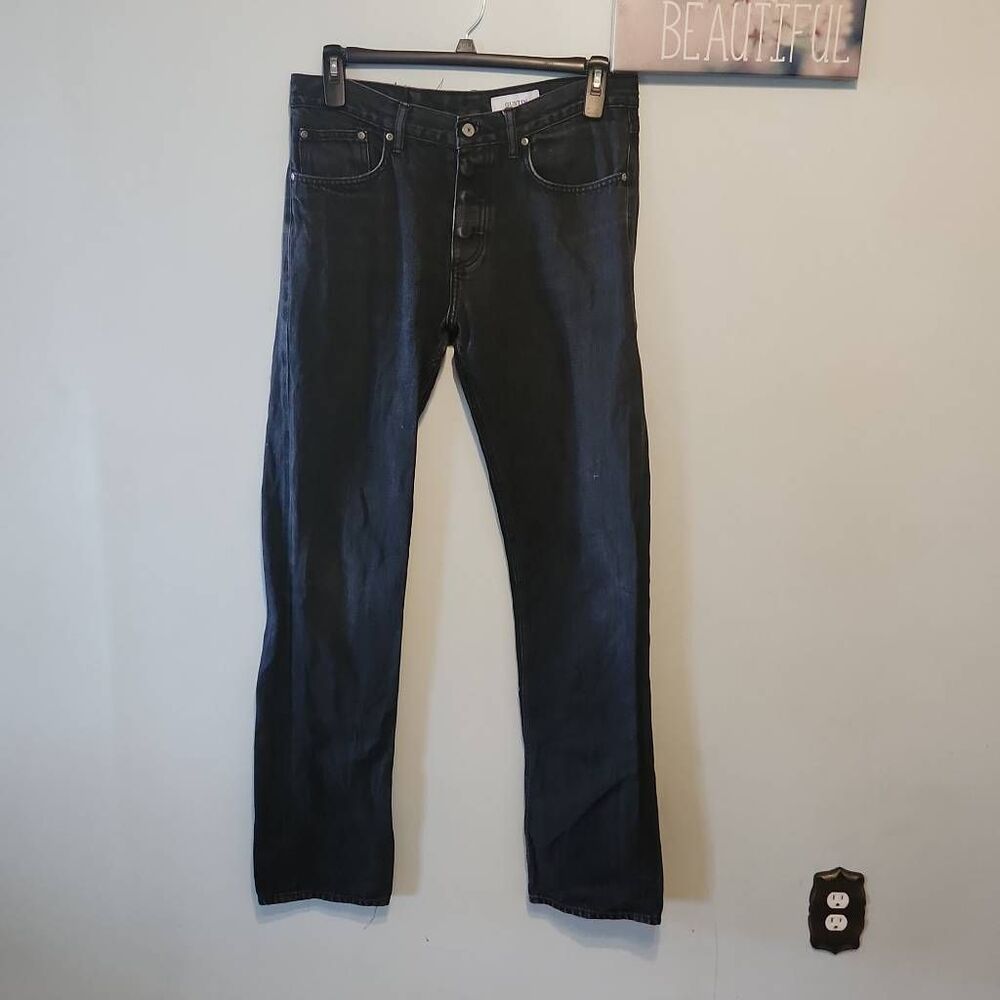 Gustin Jeans 35x36 Black Straight Denim Selvedge California Made Raw Fade